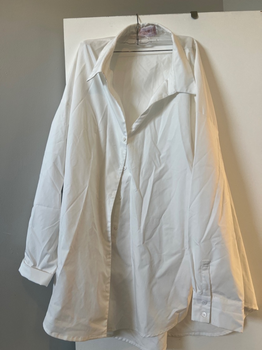Classic White Button-Up Shirt over sized